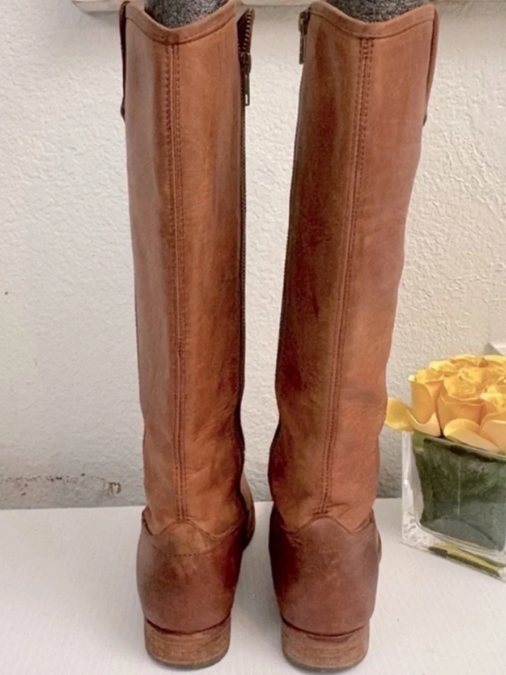 Frye Melissa Button Brown Suede Tall Riding Boots Size 7B